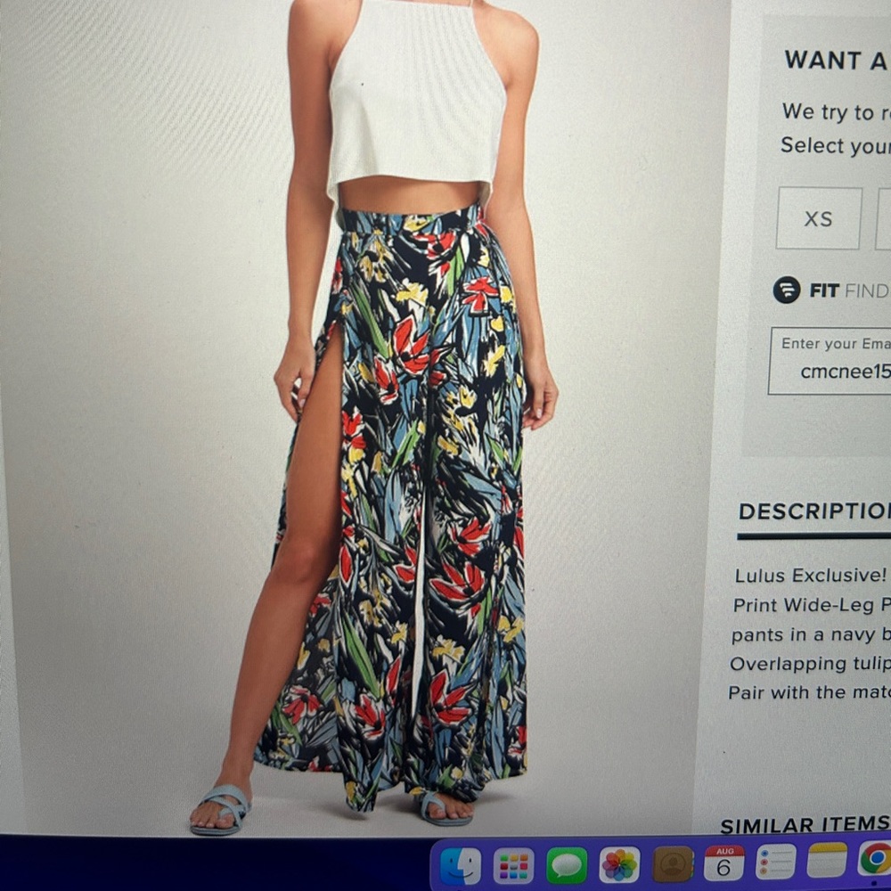 Lulus Pauma Navy Blue Print Wide Leg Pants